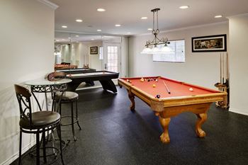 Recreation room with pool table and gaming area